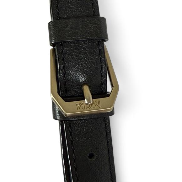 MCM Black Leather Shoulder Bag Authentic Vintage Munich Logo Plaque - Picture 3 of 10